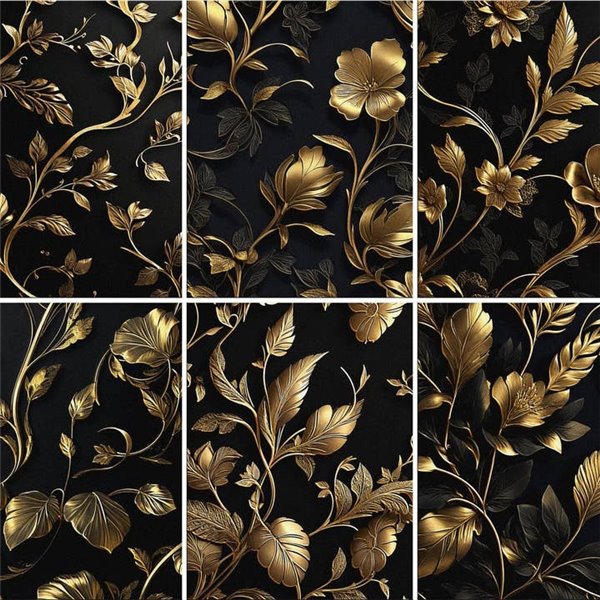 Papier de riz gaufré noir pour découpage A4 6 pièces
