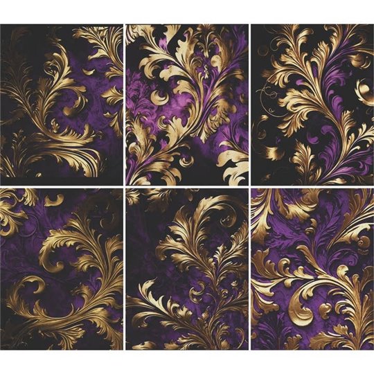 Papier de riz gaufré violet pour découpage A4 6 pièces