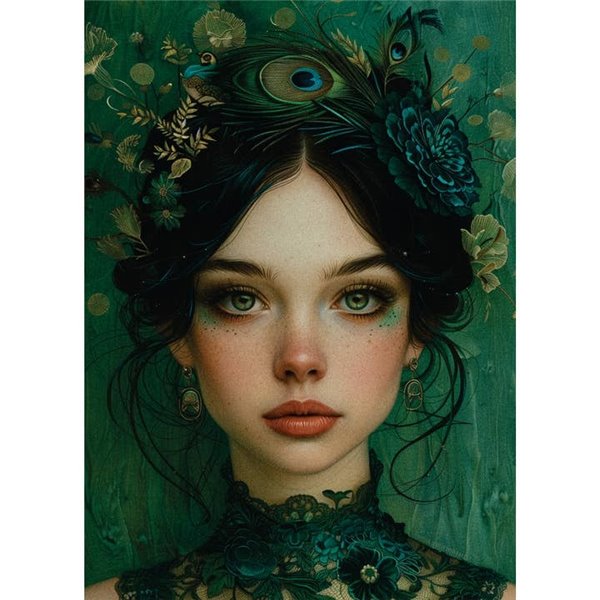 Papier de riz pour découpage Yeux Verts 45x30cm