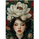 Papier de riz pour découpage portrait de lotus asiatique 45x30cm