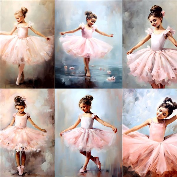 Papier de riz Petites ballerines A4 x6