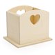 Porte stylo cœur en bois  12x11x11cm