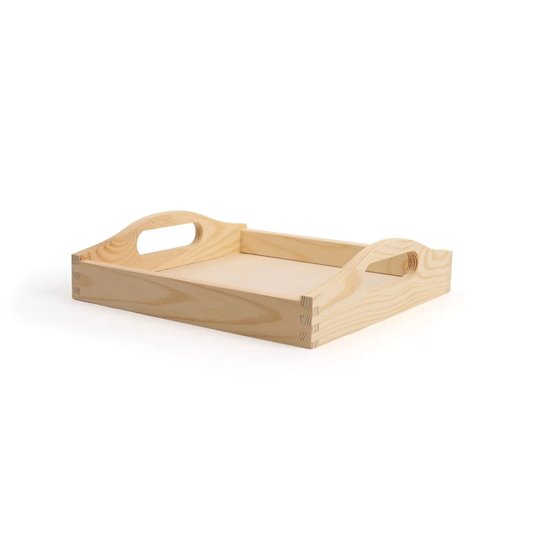 Plateau carré en bois 24x24x6,5cm