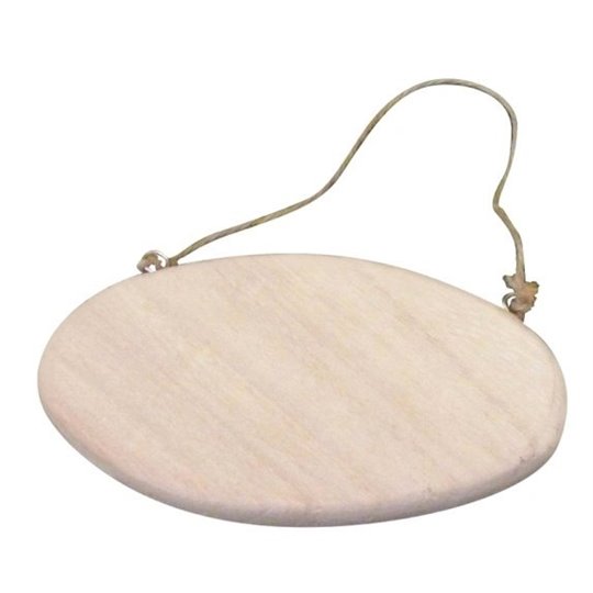 Plaque de porte en bois et cordelette 14,5x9x8cm