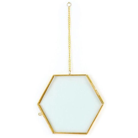 Cadre en verre hexagonal à suspendre 15x13cm