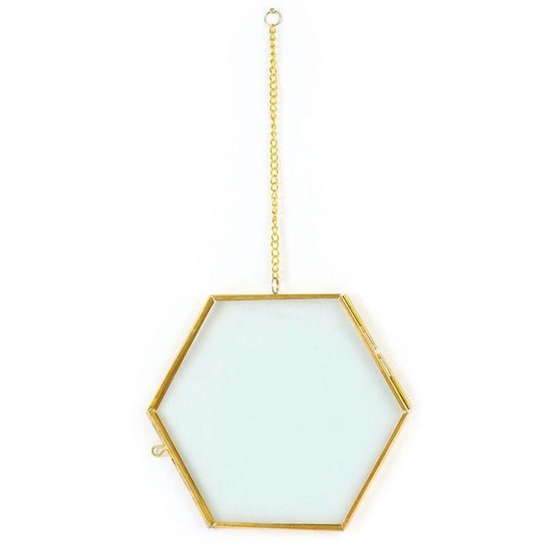 Cadre en verre hexagonal à suspendre 15x13cm