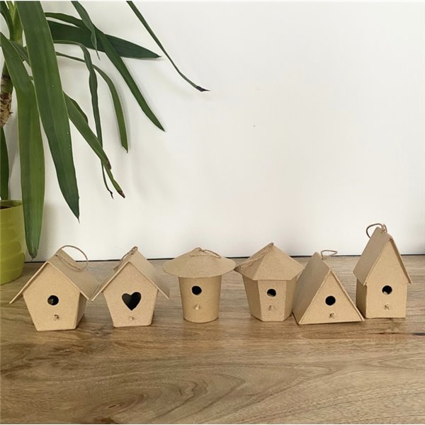 Nichoir à oiseaux en carton x6