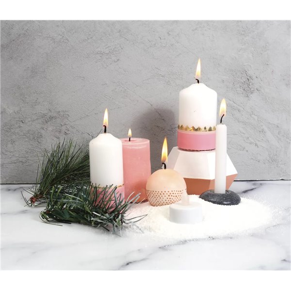 Bougie blanche cylindrique à décorer 5x9cm durée 24h