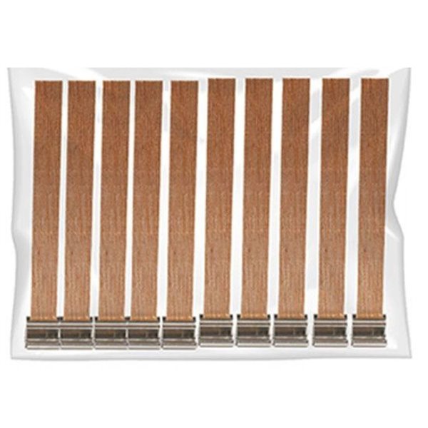 Mèches pour bougies en pin socles métal x10