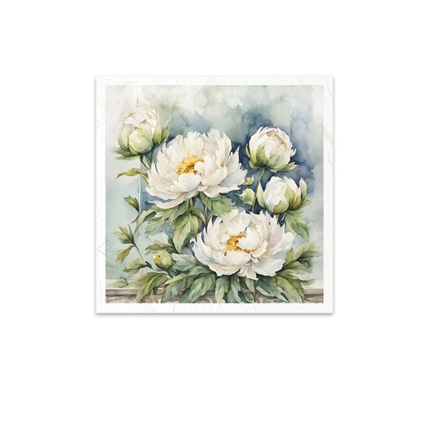 Set de 6 Papiers de riz assortiment Bouquet été 15x15cm