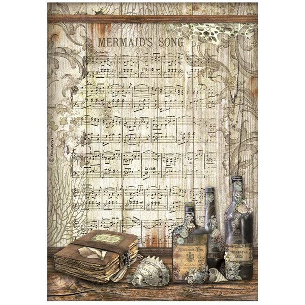 Kit 6 papiers de riz Stamperia Songs of the Sea A4