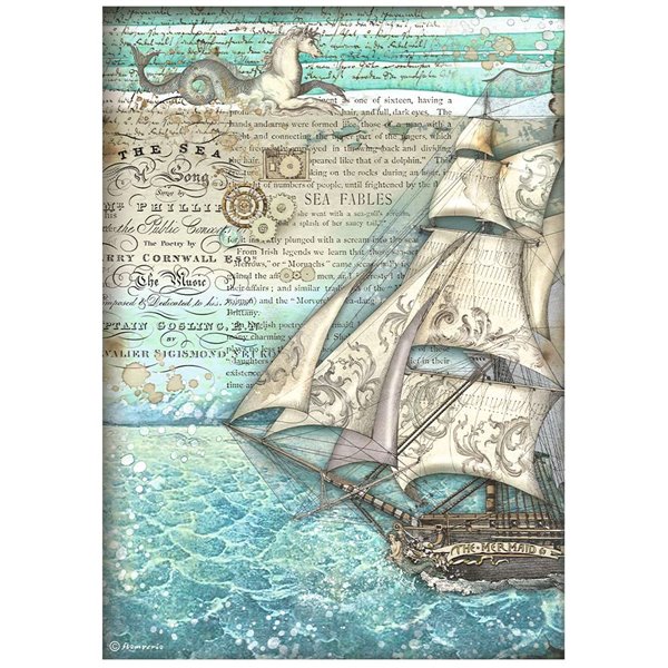 Kit 6 papiers de riz Stamperia Songs of the Sea A4