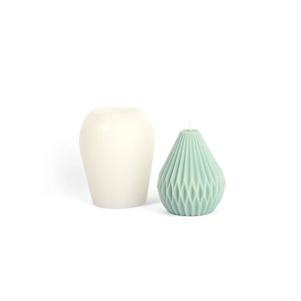 Moule à bougie silicone goutte origami 9x6cm