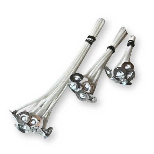 Mèches à bougies sur pied assortiment 6cm/10cm/15cm x30