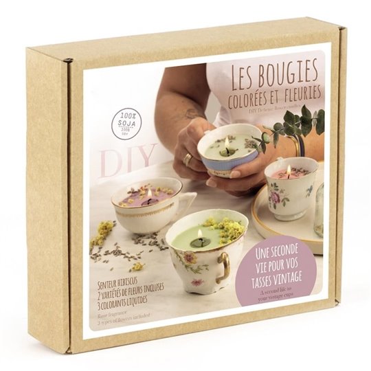 Kit  de création de bougies fleuries et colorées