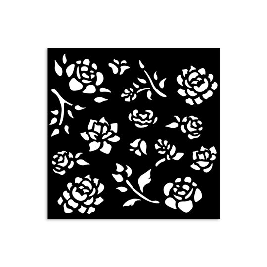 Pochoir scrapbooking Stamperia Timeless buds pattern 12x12cm