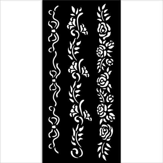 Pochoir scrapbooking Stamperia Timeless 3 borders 12x25cm