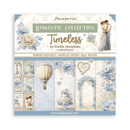Papier scrapbooking assortiment Stamperia 10f 20x20 Timeless