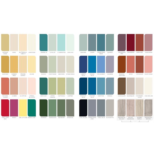 Nuancier 78 couleurs Homestead House peintures au lait 