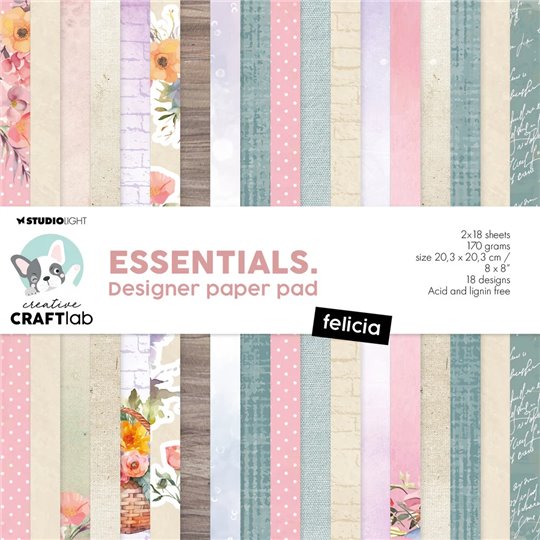 Papier scrapbooking assortiment Creative Craftlab Felicia Essentials 36fe 20x20