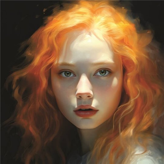 Papier de riz mûrier A3 Fille Rousse