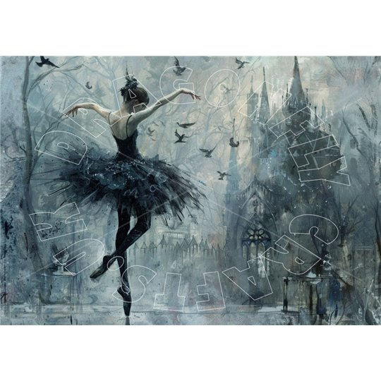 Papier de riz sans fibre Dragonfly A3 Black Swan 1