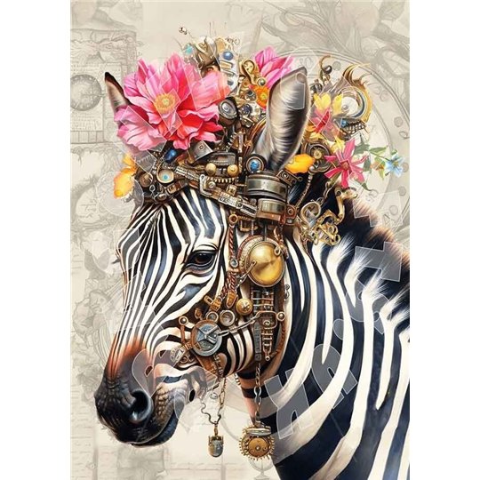 Papier de riz sans fibre Dragonfly A3 Flamboyant Zebra 2
