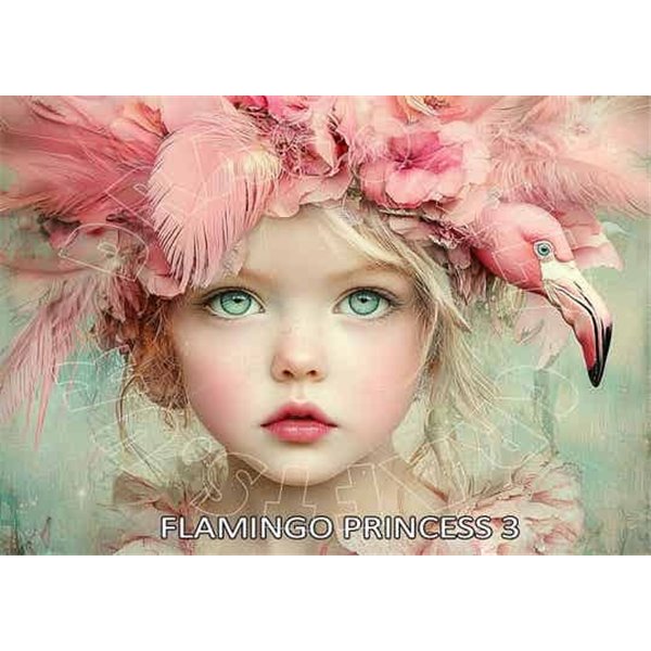 Papier de riz sans fibre Dragonfly A3 Flamingo Princess 3