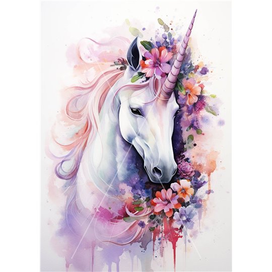 Papier de riz sans fibre Dragonfly A3 Floral Unicorn