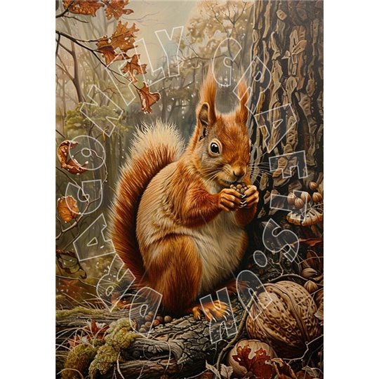 Papier de riz sans fibre Dragonfly A3 Red Squirrel 4