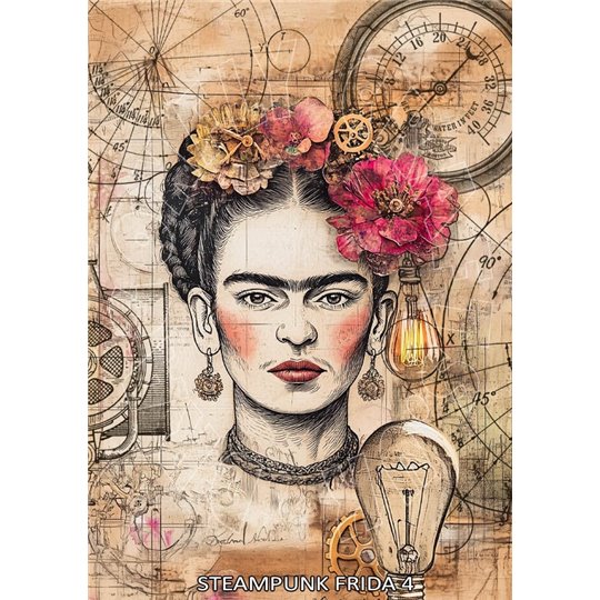 Papier de riz sans fibre Dragonfly A3 Steampunk Frida 4