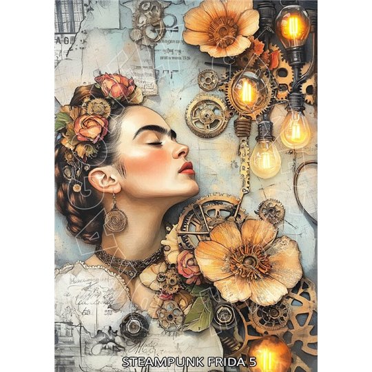 Papier de riz sans fibre Dragonfly A3 Steampunk Frida 5