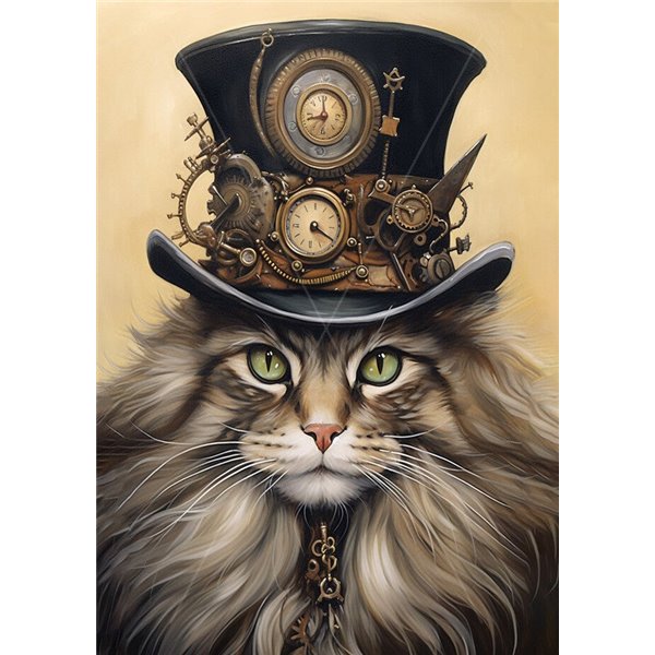 Papier de riz sans fibre Dragonfly A3 Steampunk Kitty 2