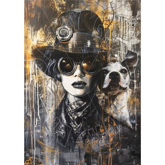 Papier de riz sans fibre Dragonfly A3 Steampunk Mistress 2