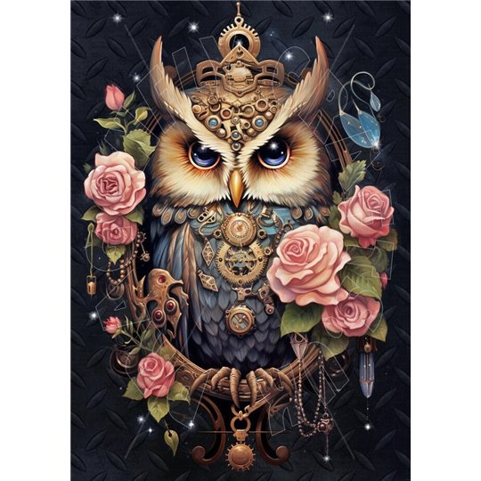 Papier de riz sans fibre Dragonfly A3 Steampunk Mrs Owl 1