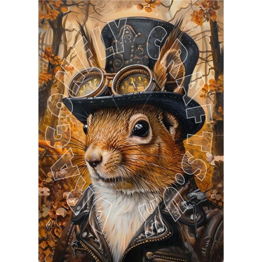 Papier de riz sans fibre Dragonfly A3 Steampunk Squirrel 2