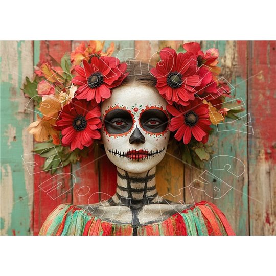 Papier de riz sans fibre Dragonfly A3 Sugar Skull 4