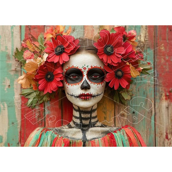 Papier de riz sans fibre Dragonfly A3 Sugar Skull 4