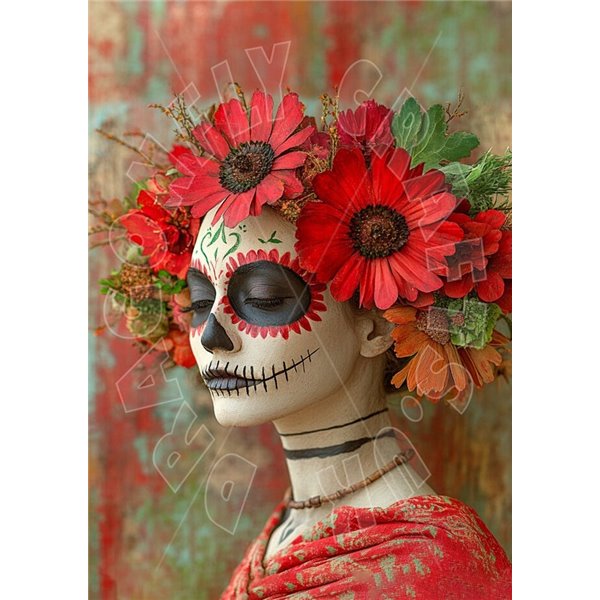 Papier de riz sans fibre Dragonfly A3 Sugar Skull 7