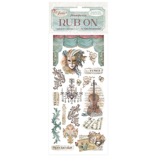 Transfert Rub-on sticker Venice City of Art masks Stamperia