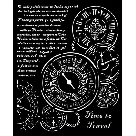 Pochoir scrapbooking Stamperia Venice City of Art Time to travel 20x25cm