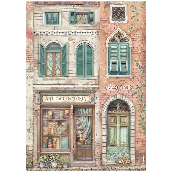 Kit 6 papiers de riz Stamperia Venice City of Art A4