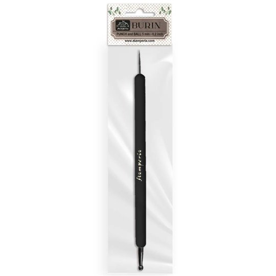 Outil à embosser et à piquer bille 5mm & 1 poinçon métalliques Stamperia