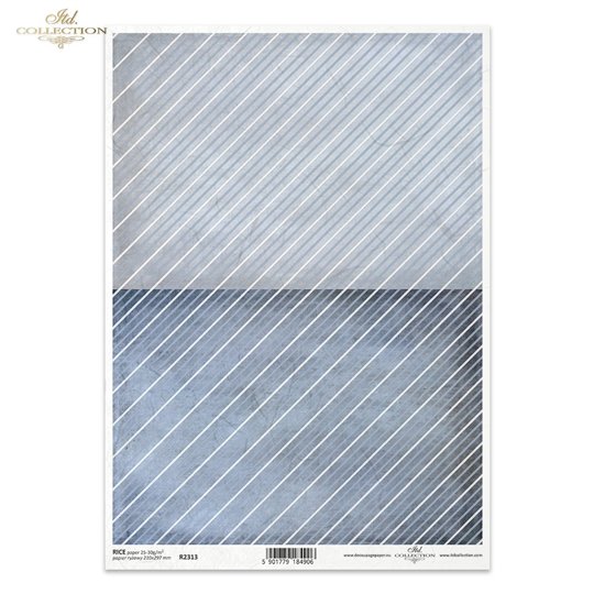 Papier de riz Diagonal bleu A4 