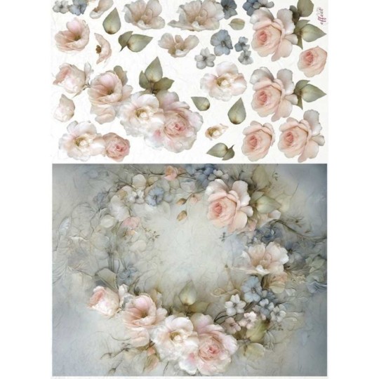 Papier de riz Fleurs 3D A3