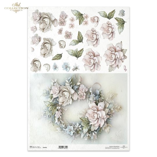 Papier de riz Floral 3D A3