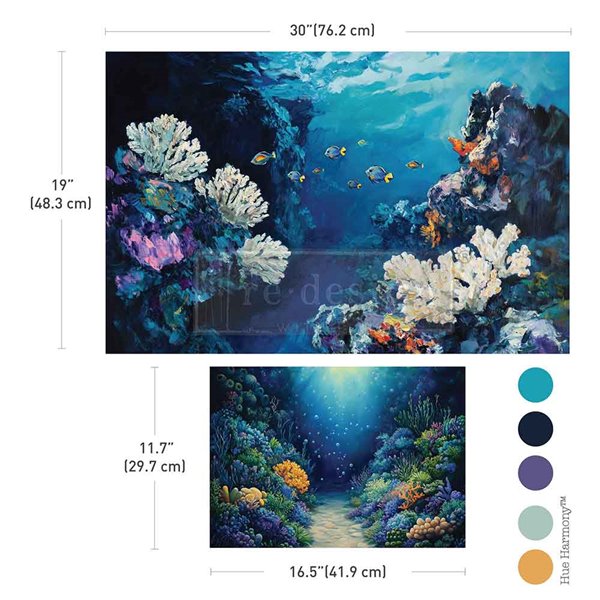 Papier fibre pour découpage Redesign A3 The Living Reef