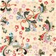 Papier japonais yuzen noeud multicolores fond saumon By Taniguchi