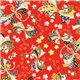 Papier japonais yuzen noeud multicolores fond rouge By Taniguchi