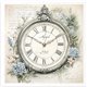 Set de 6 Papiers de riz assortiment Horloge 15x15cm